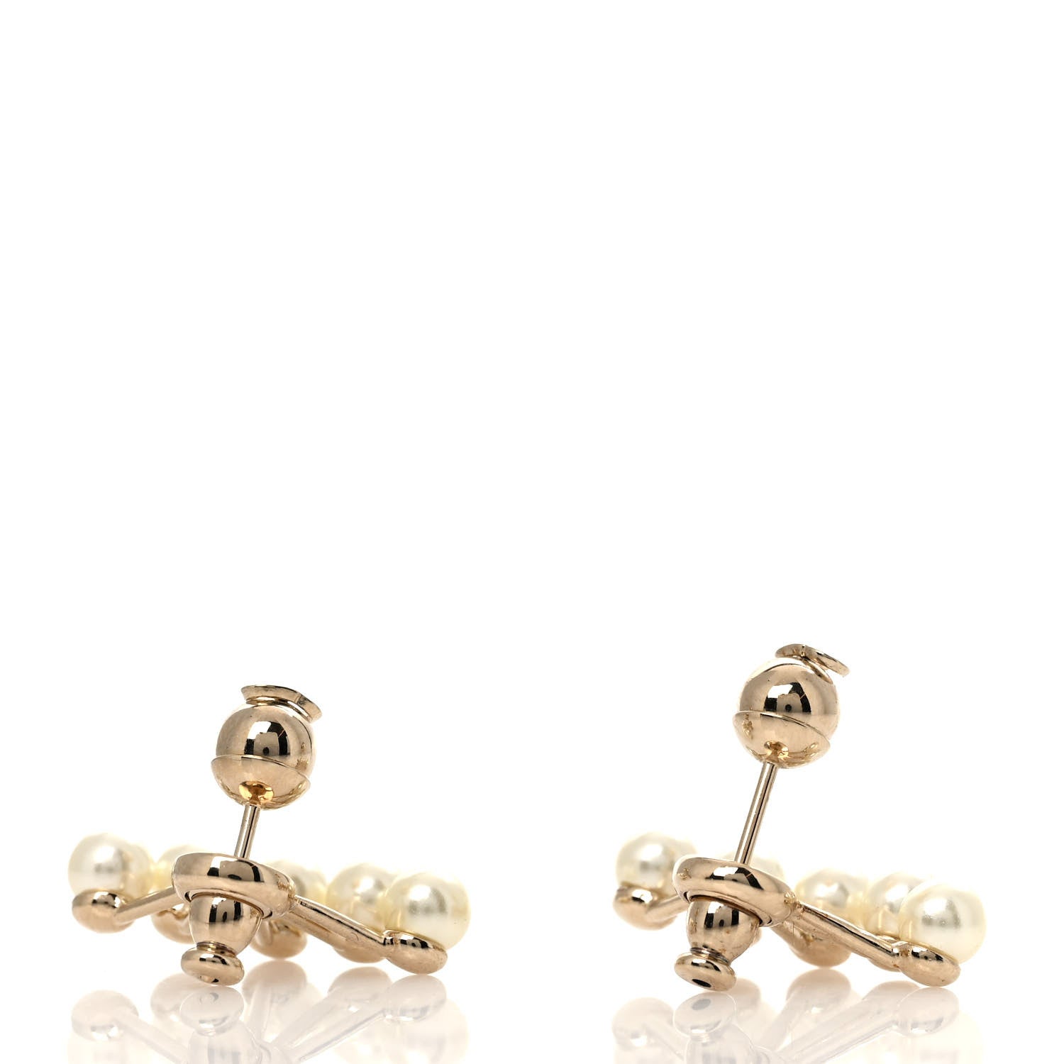Christian Dior Pearl Petite CD Earrings Gold 3 of 4