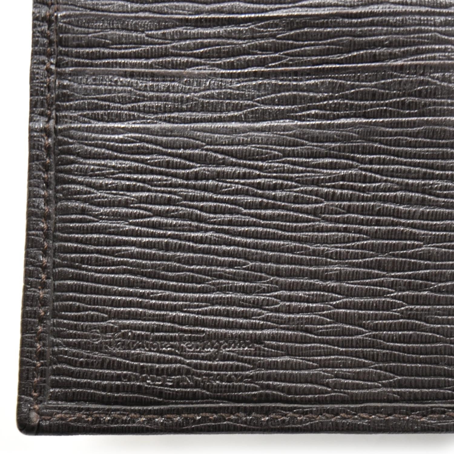 FASHIONPHILE SALVATOREFERRAGAMOMensStampedCalfskinRevivalBi-FoldWalletBrown 7 of 7