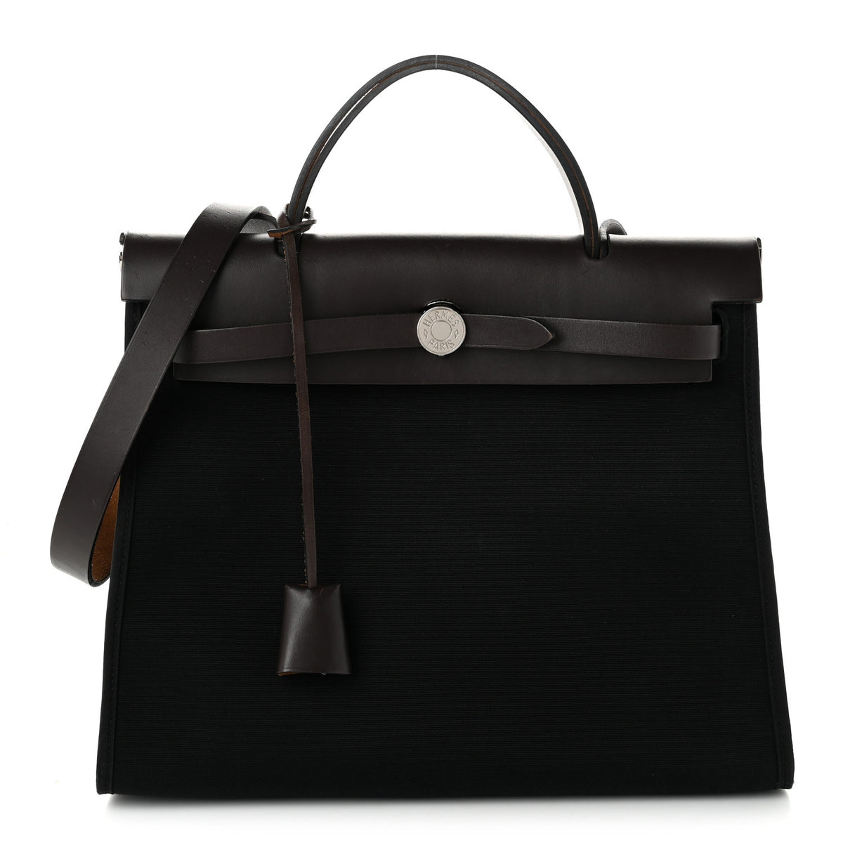 Hermes Toile Vache Hunter Herbag Zip 31 PM Ebene Black 1 of 12