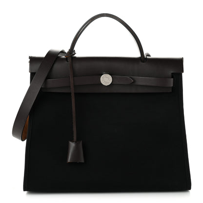 Hermes Toile Vache Hunter Herbag Zip 31 PM Ebene Black 1 of 12