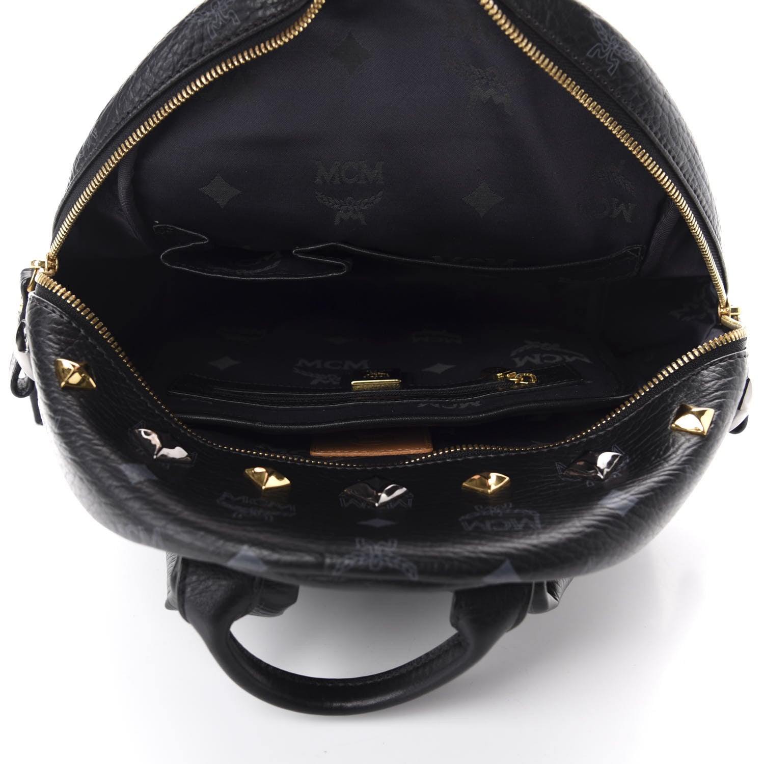 MCM Visetos Studded Small Stark M Backpack Black 4 of 10
