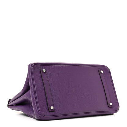 Hermes Taurillon Clemence Birkin 35 Ultraviolet 9 of 40
