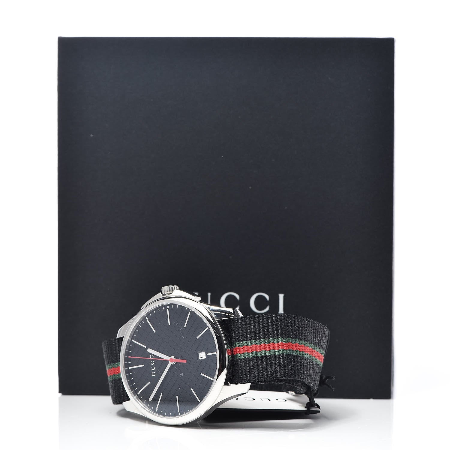 Gucci Stainless Steel Nylon 40mm G-Timeless Web Quartz Watch Black 6 of 6