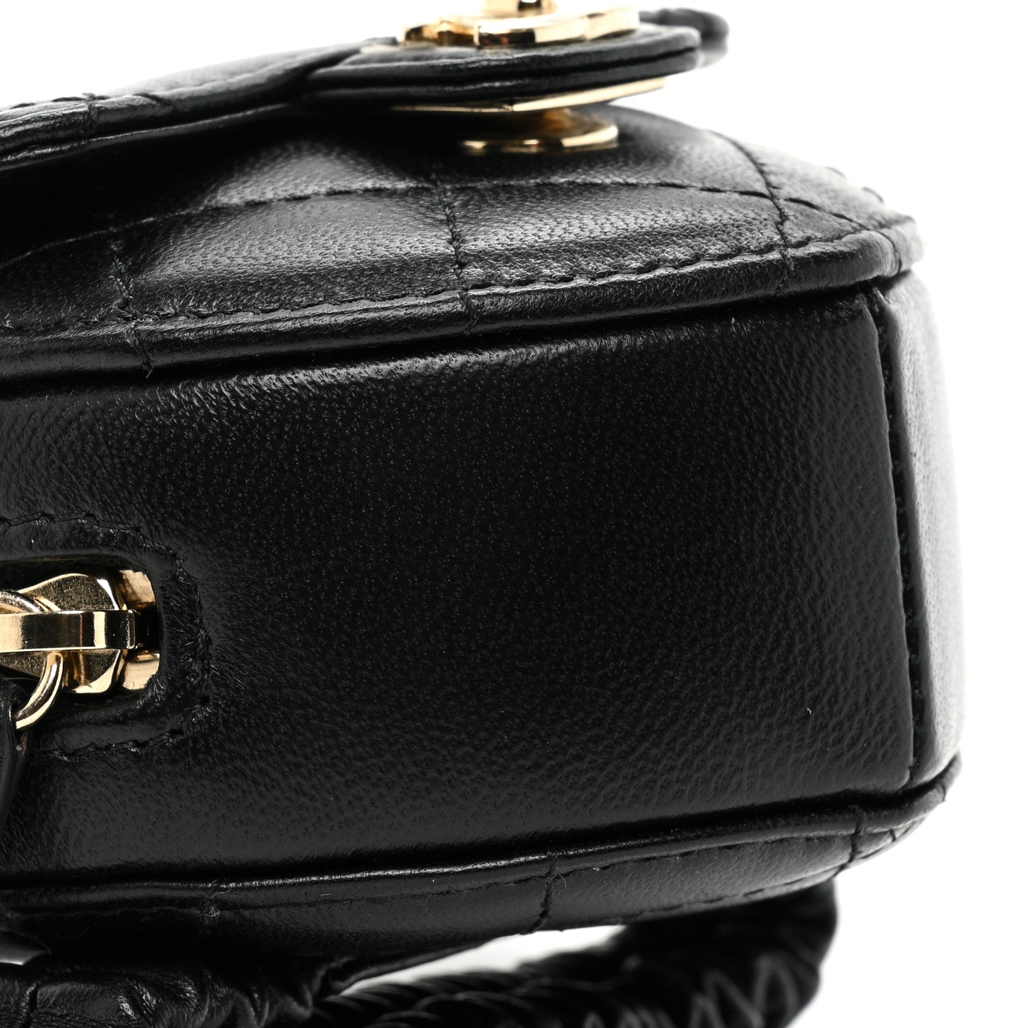 Chanel Lambskin Quilted CC In Love Heart Zipped Arm Coin Purse Black 8 of 9