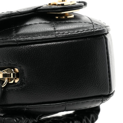 Chanel Lambskin Quilted CC In Love Heart Zipped Arm Coin Purse Black 8 of 9