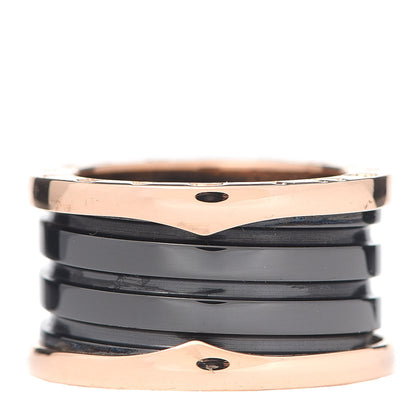 Bulgari 18K Rose Gold Black Ceramic B.Zero1 Four-Band Ring 51 5.75 1 of 7