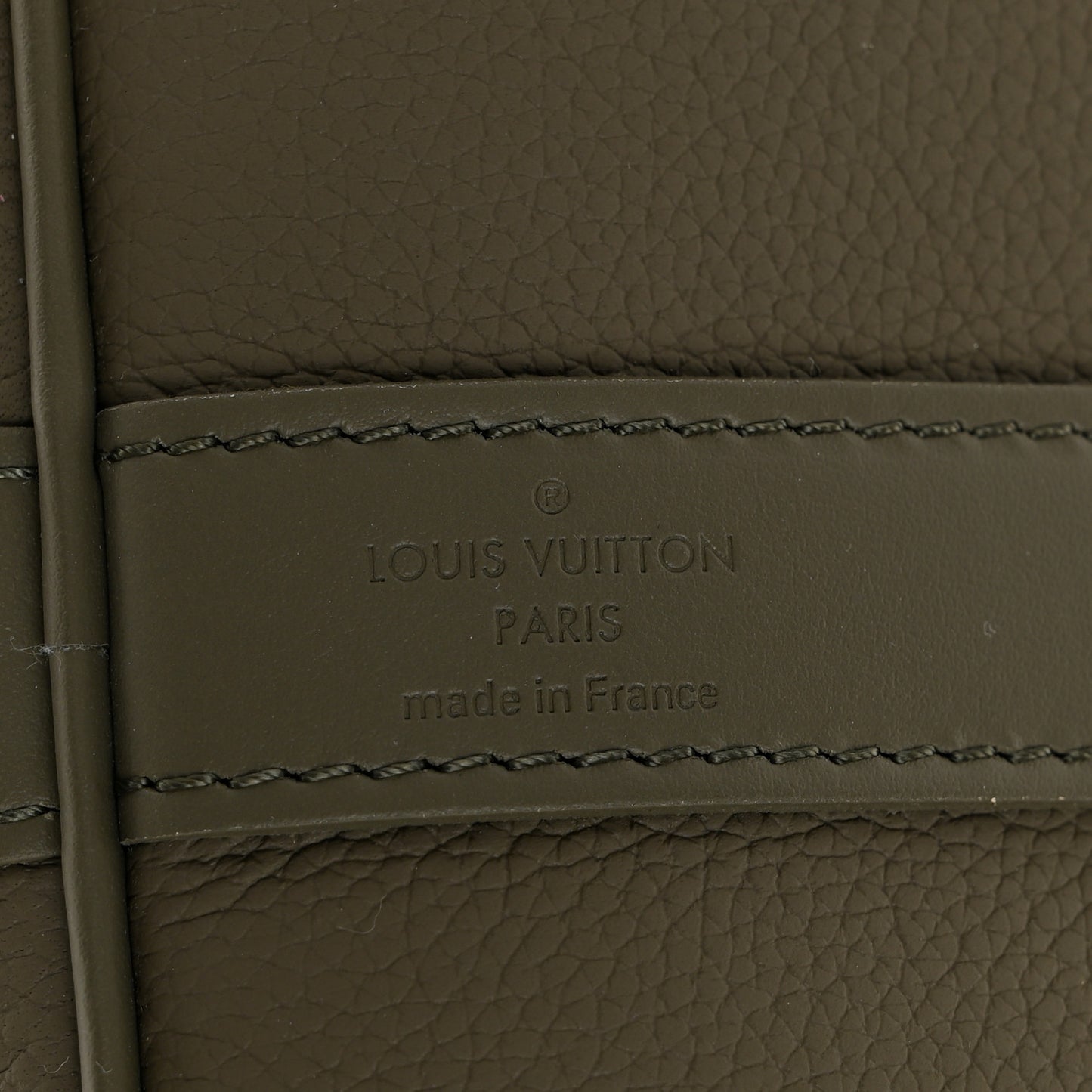 Grained Calfskin Aerogram Keepall Bandouliere 50 Khaki