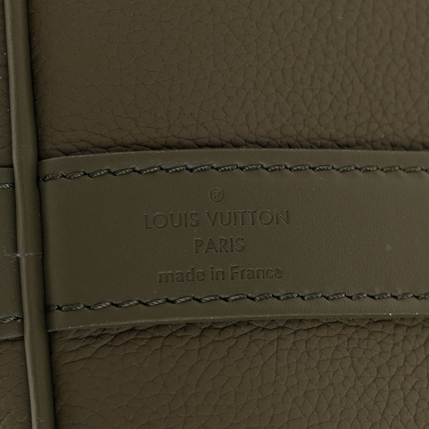 Louis Vuitton Grained Calfskin Aerogram Keepall Bandouliere 50 Khaki 5 of 10