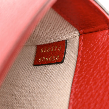 Gucci X ADIDAS Textured Dollar Calfskin Web Trefoil Mini Horsebit 1955 Shoulder Bag Hibiscus Red Off White 7 of 10
