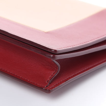 Celine Smooth Lambskin Frame Evening Chain Clutch Ruby Nude 9 of 13
