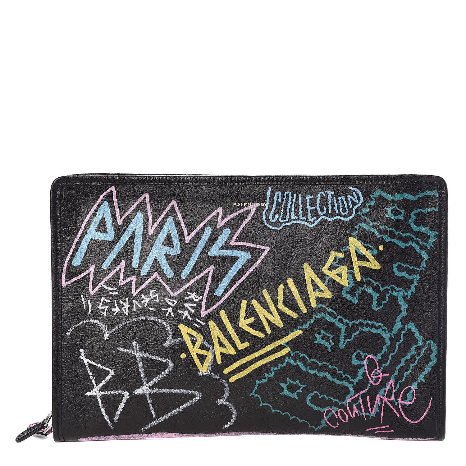 Balenciaga Agneau Arena Graffiti All Over Bazar Pouch Black Multicolor 1 of 7