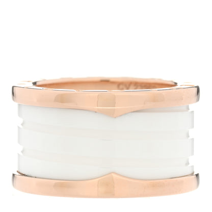 Bulgari 18K Rose Gold White Ceramic B.Zero1 Four-Band Ring 52 6 3 of 5