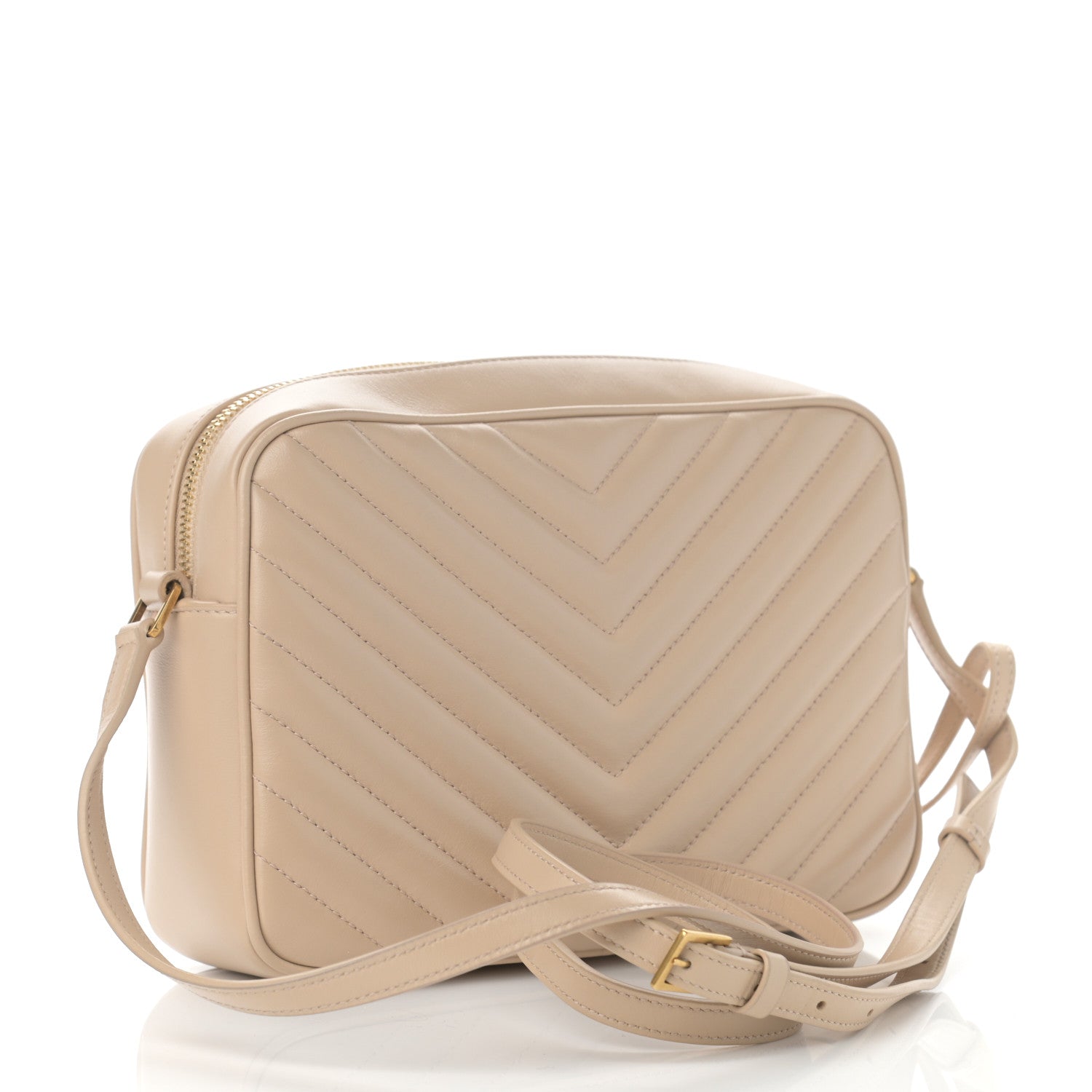 Saint Laurent Calfskin Matelasse Monogram Lou Camera Bag Dark Beige 3 of 10