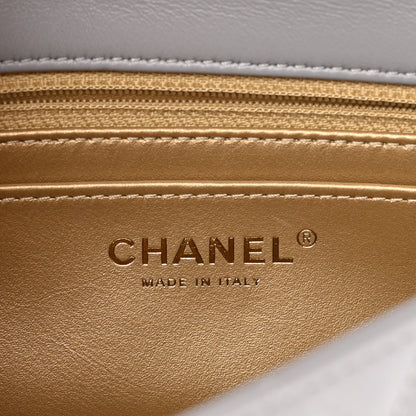 Chanel Lambskin Quilted Mini Rectangular Pearl Crush Flap Grey 6 of 12