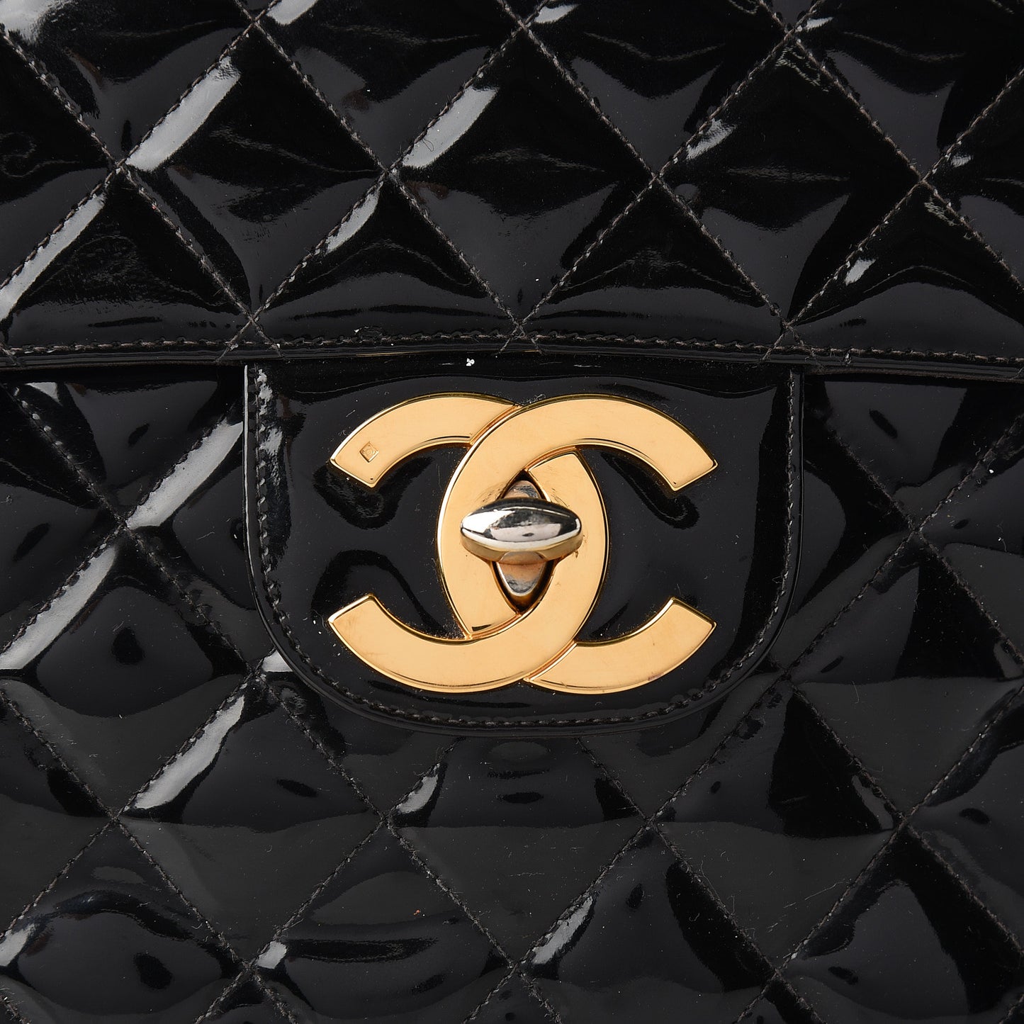 Patent Quilted Backpack Black