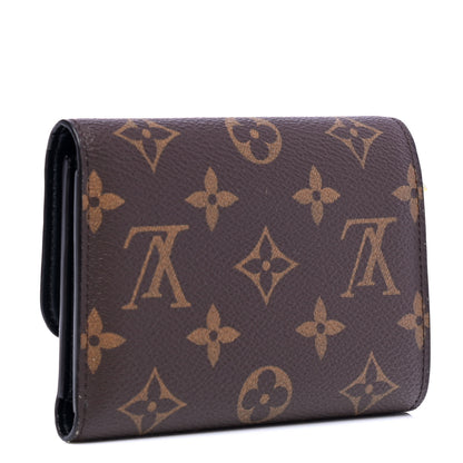 Louis Vuitton Monogram Flower Lock Compact Wallet Black 2 of 4