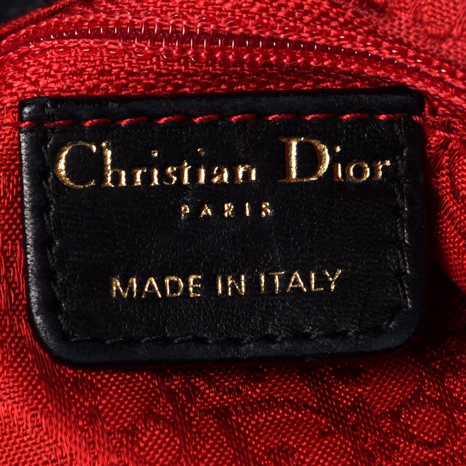 Christian Dior Lambskin Cannage Drawstring Tote Black 5 of 10