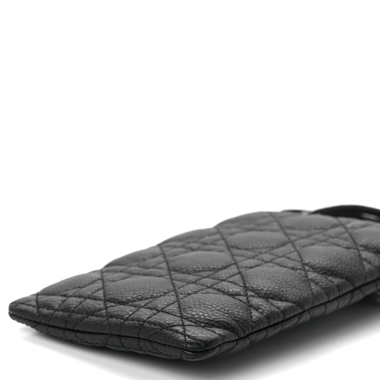 Supple Calfskin Cannage Caro Multifunctional Pouch Black