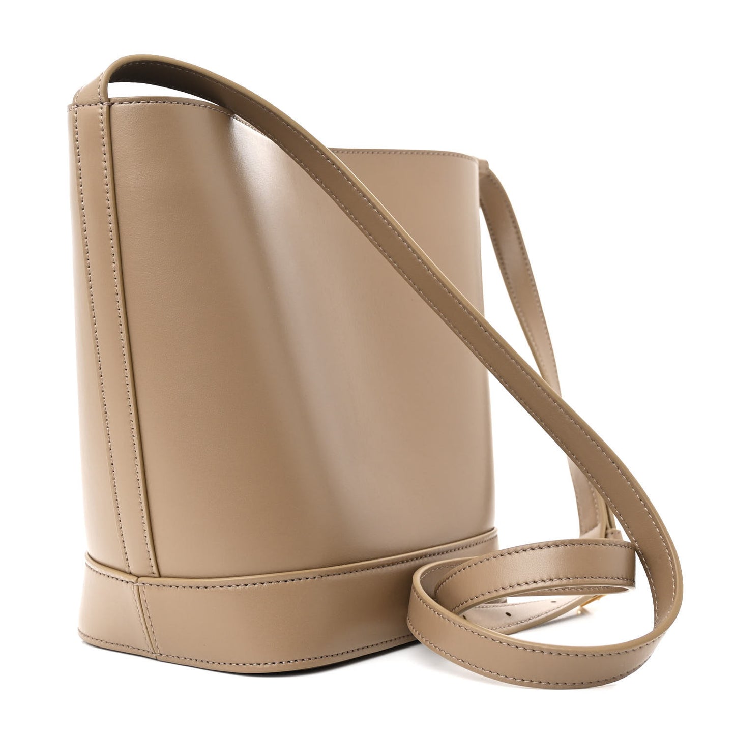 Smooth Calfskin Small Cuir Triomphe Bucket Bag Brown Sepia