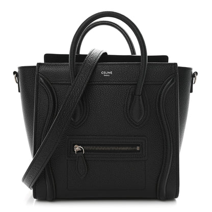 Celine Drummed Calfskin Nano Luggage Black 1 of 11