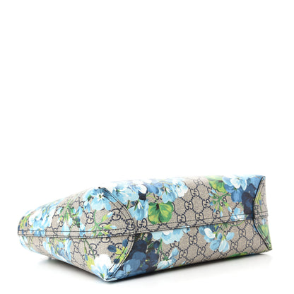 Gucci GG Supreme Monogram Blooms Small Reversible Tote Beige Blue Navy 4 of 16