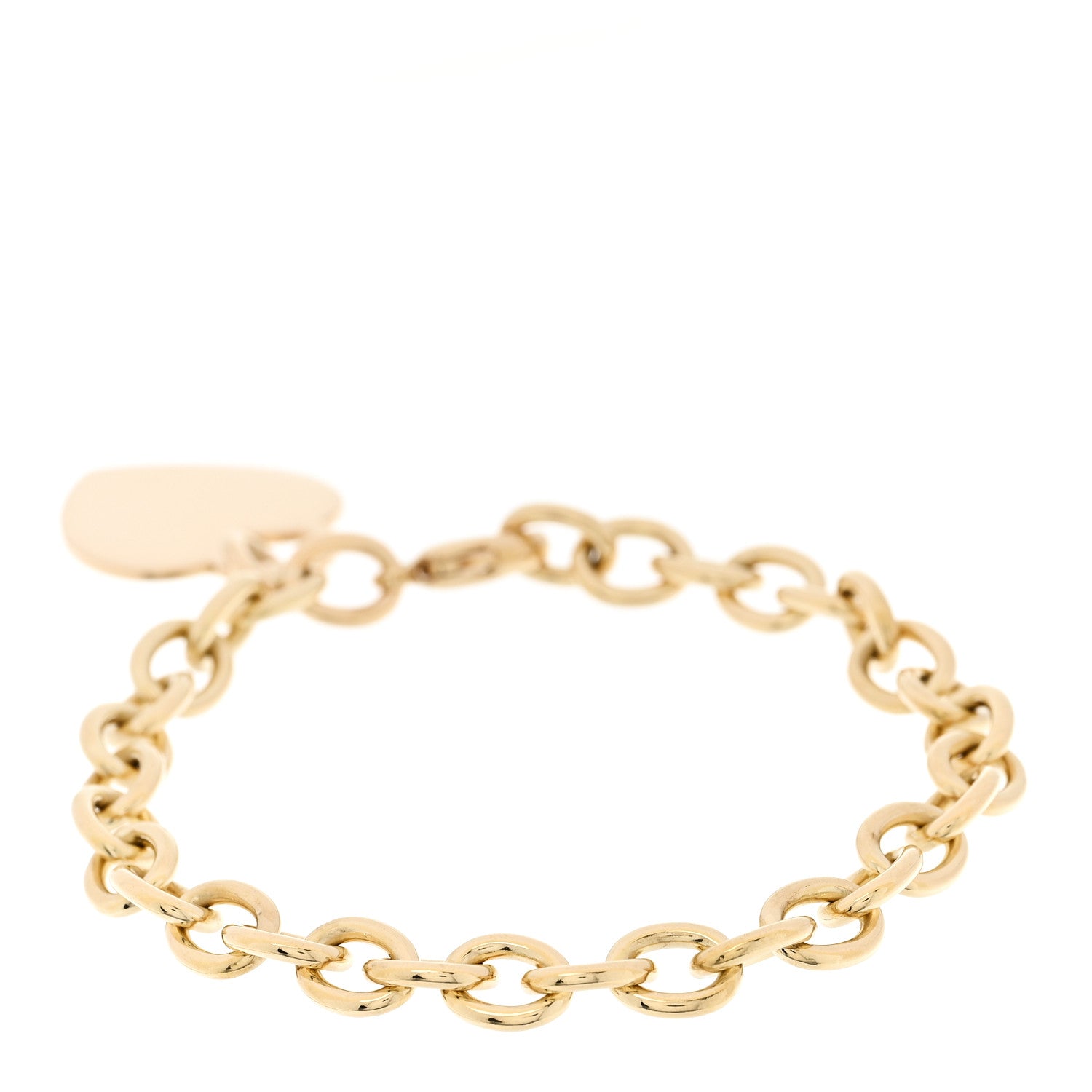 Tiffany 18K Yellow Gold Heart Tag Charm Bracelet 2 of 4
