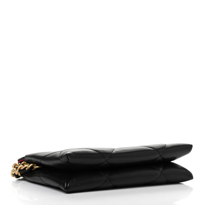 Chanel Shiny Goatskin Quilted Small Chanel 19 Pouch With Handle Black 4 of 7