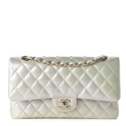 Chanel Iridescent Lambskin Quilted Medium Double Flap Ivory 1 of 12