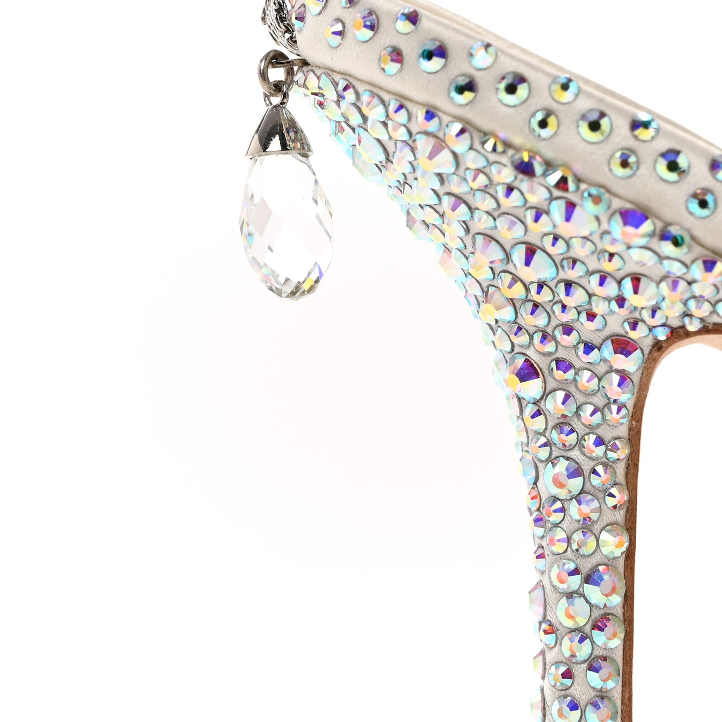 Satin Crystal Saeda 100 Pumps 37 Ivory