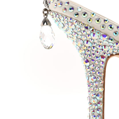 Jimmy Choo Satin Crystal Saeda 100 Pumps 37 Ivory 8 of 8
