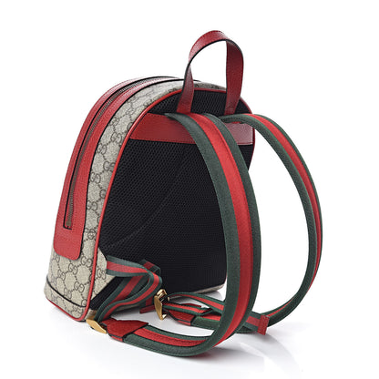 Gucci GG Supreme Monogram Web Bosco Patch Dome Backpack Beige Malva Hibiscus Red 3 of 10