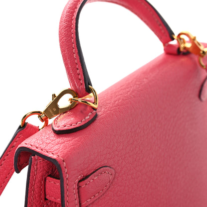 Hermes Chevre Mysore Mini Kelly Sellier 20 Rose Lipstick 11 of 14