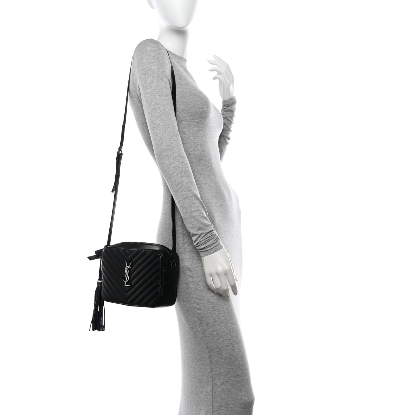 Calfskin Matelasse Monogram Lou Camera Bag Black