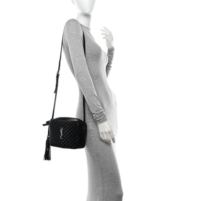 Saint Laurent Calfskin Matelasse Monogram Lou Camera Bag Black 2 of 12