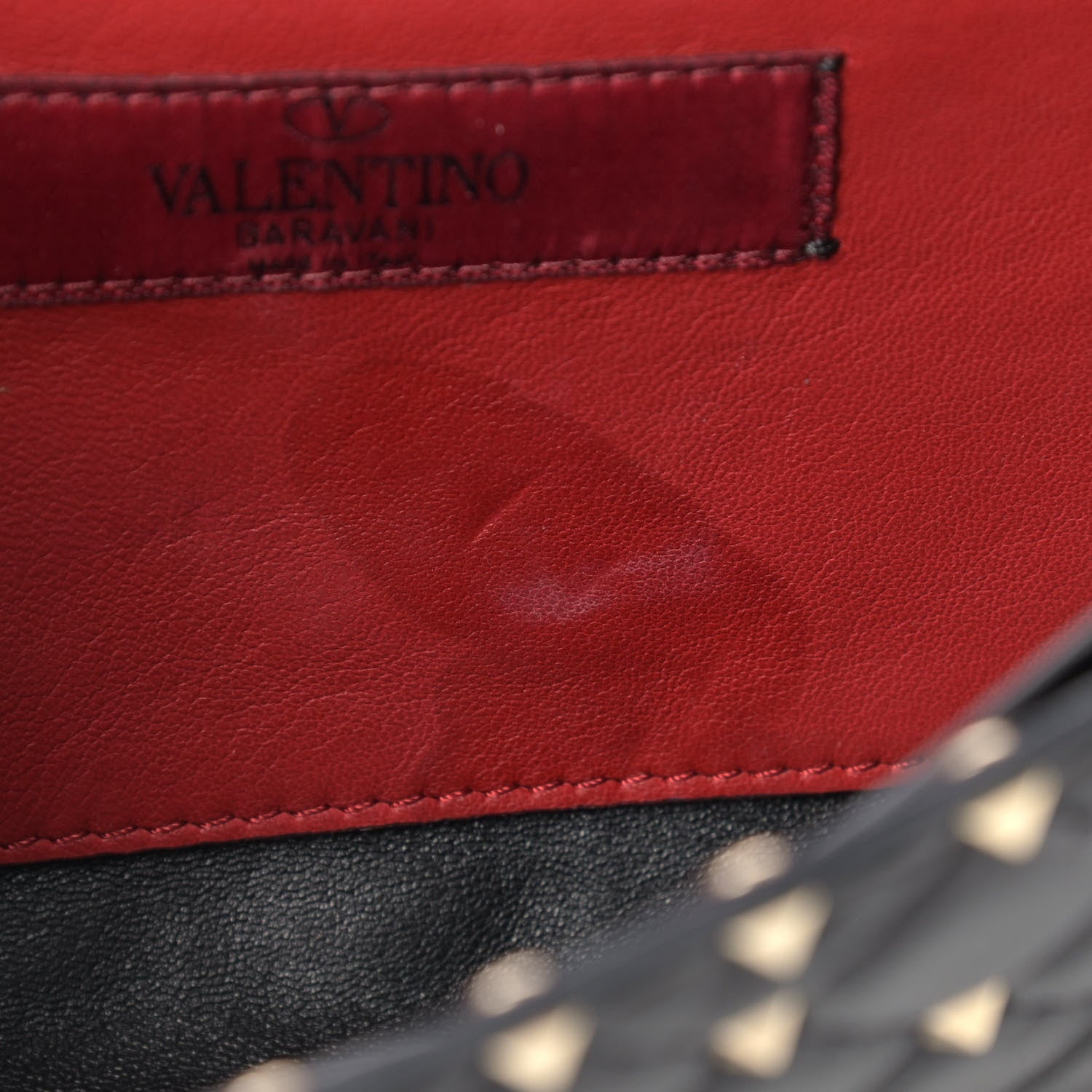 Valentino Garavani Lambskin Rockstud Spike Wallet on Chain Black 12 of 12