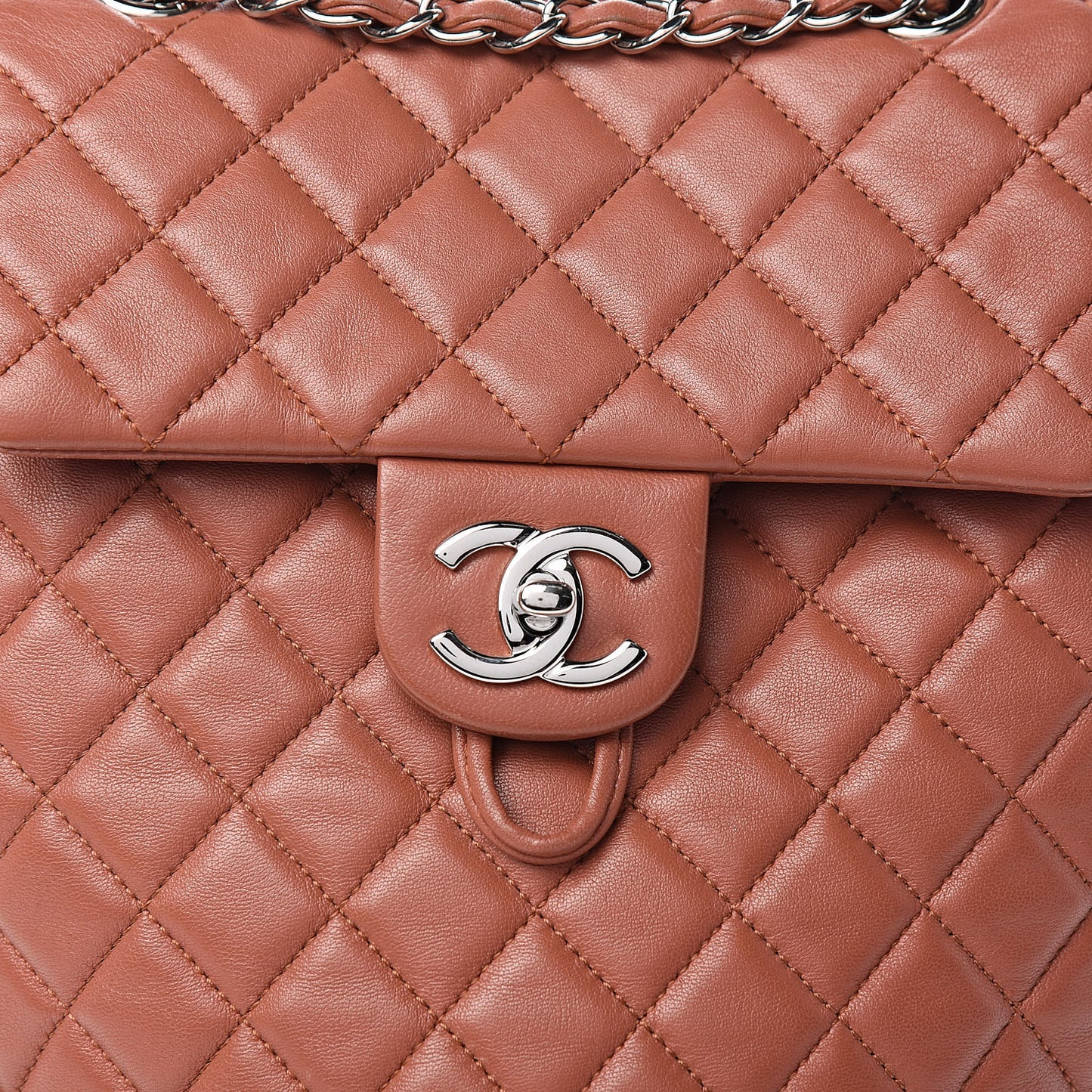 Lambskin Quilted Small Urban Spirit Backpack Brown