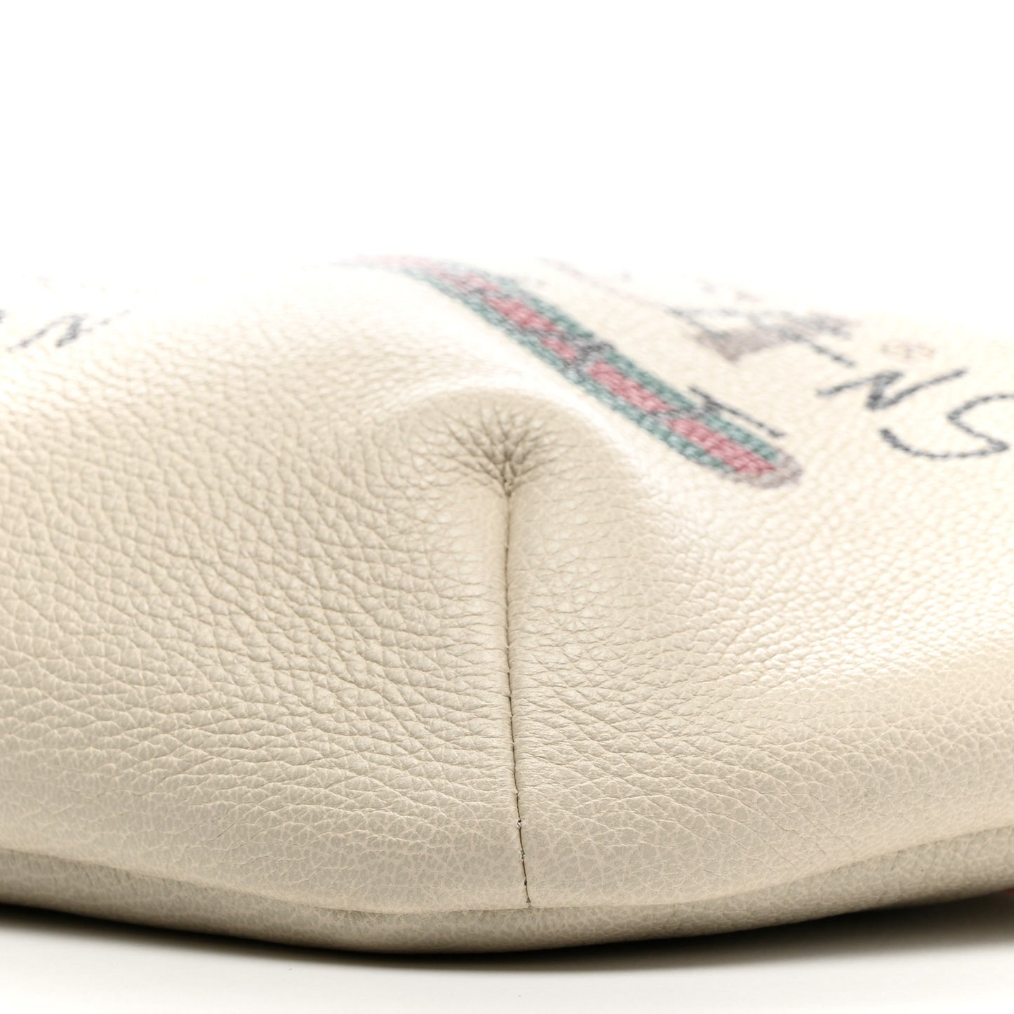 Grained Calfskin Coco Capitan Logo Belt Bag White