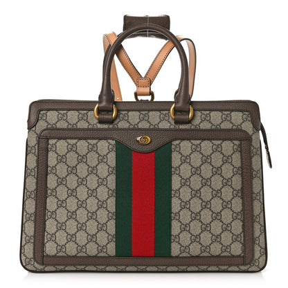 Gucci GG Supreme Monogram Web Ophidia Convertible Backpack Beige New Acero 1 of 8