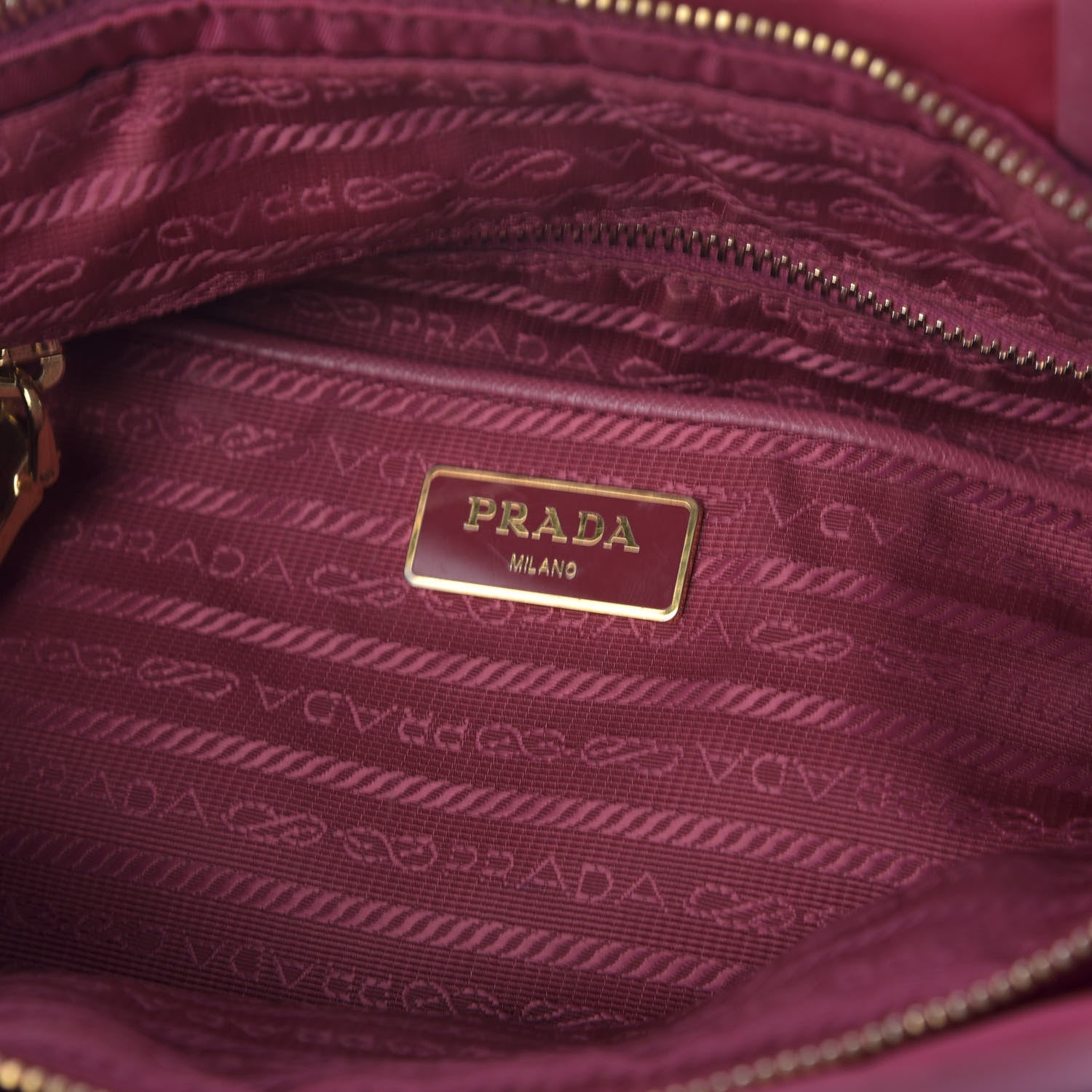 Prada Tessuto Nylon Saffiano Tote Ibisco 11 of 12