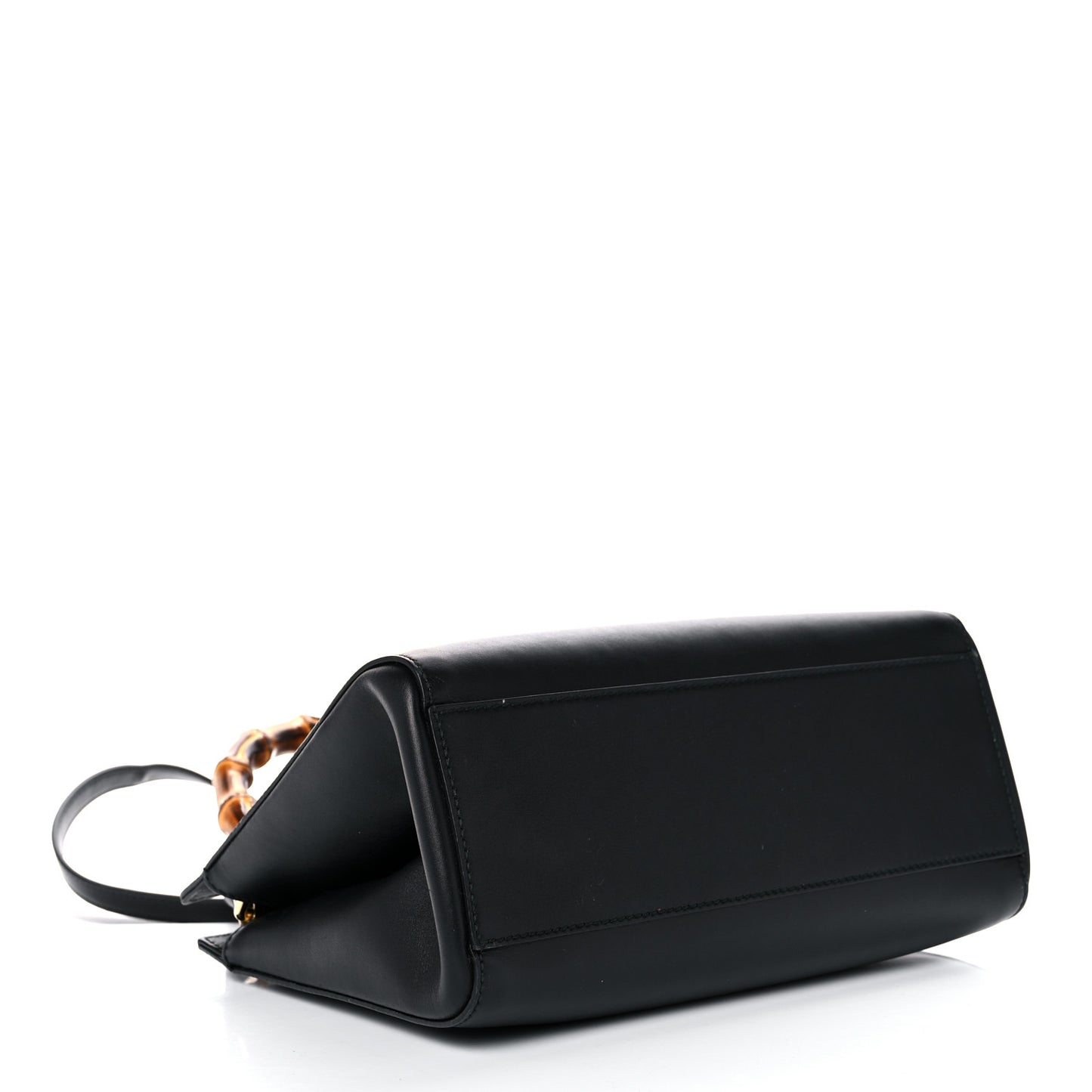 Nappa Bamboo Small Nymphaea Top Handle Bag Black