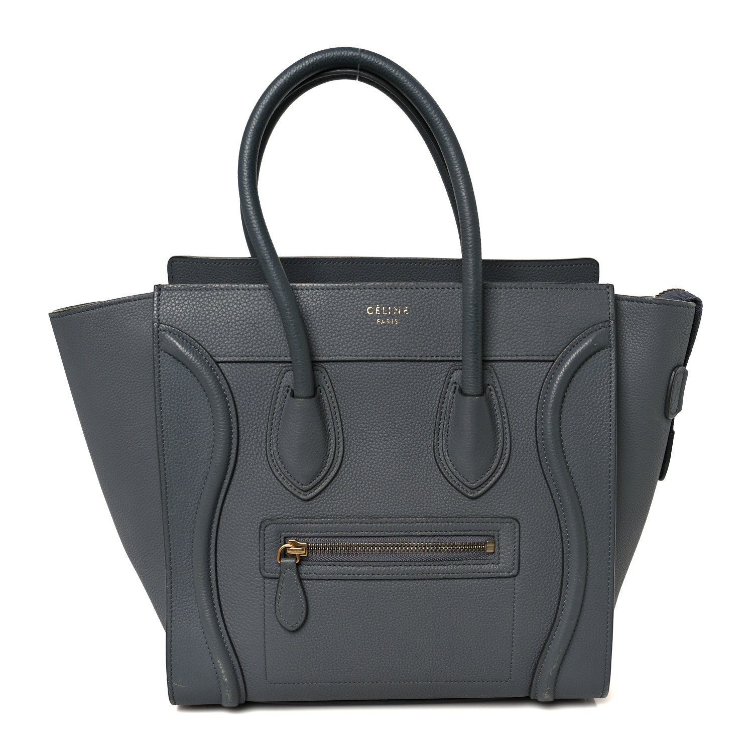 Celine Baby Drummed Calfskin Micro Luggage Kohl 1 of 9