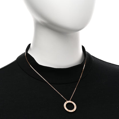 Cartier 18K Pink Gold Diamond LOVE Paved Necklace 2 of 6