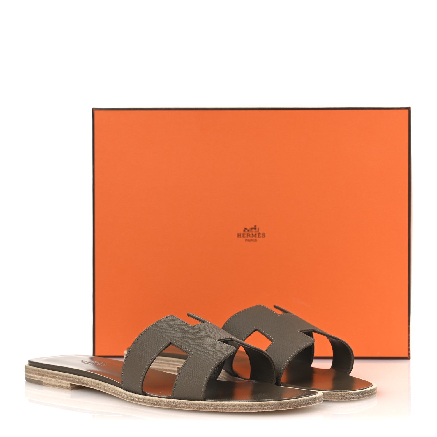 Hermes Epsom Oran Sandals 40.5 Etoupe 12 of 12