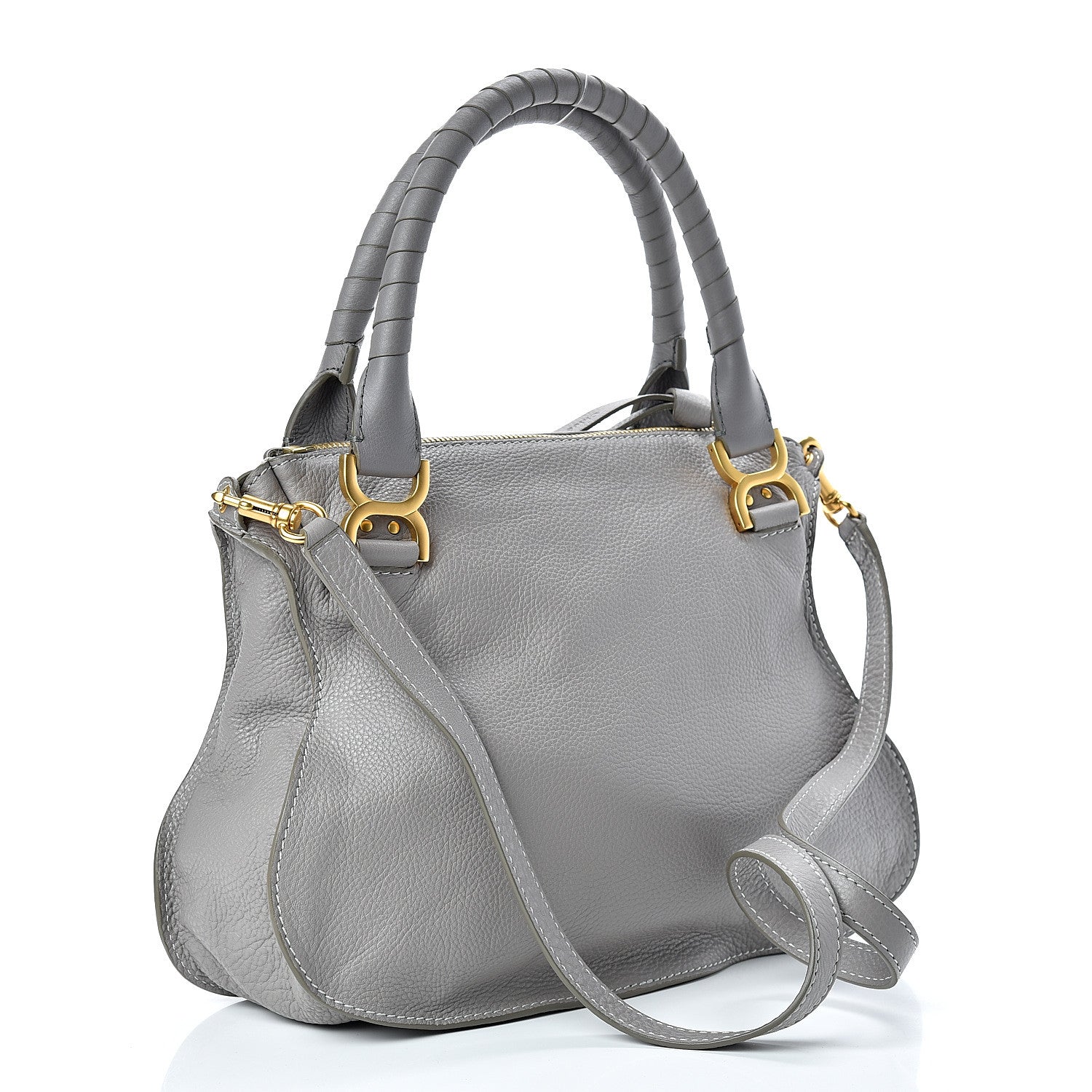 Chloe Calfskin Medium Marcie Satchel Cashmere Grey 2 of 9