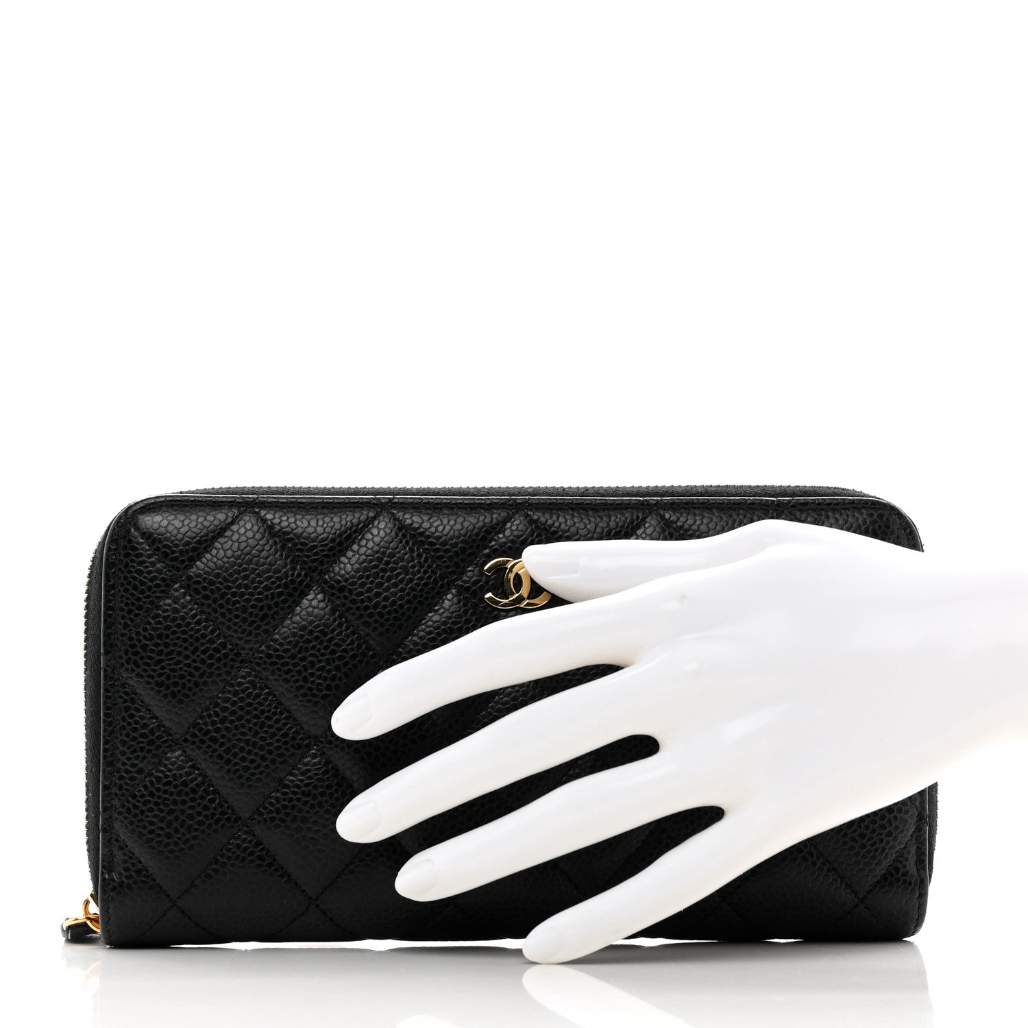 Chanel Caviar Quilted Large Gusset Zip Around Wallet Black 2 of 8