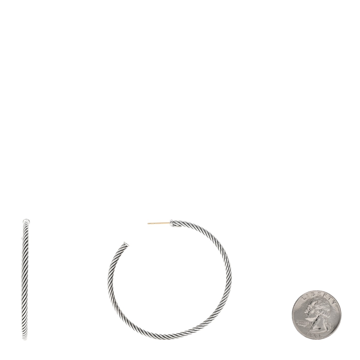 Sterling Silver Extra Large Cable Classics Hoop Earrings