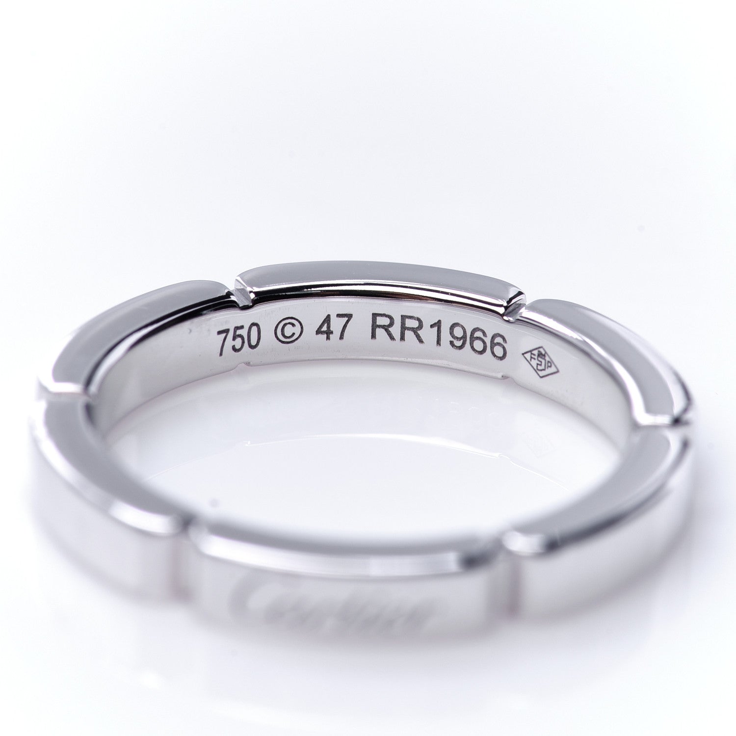Cartier 18K White Gold 2.5mm Maillon Panthere Wedding Band Ring 47 4 5 of 6