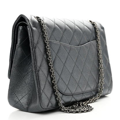 Chanel Metallic Calfskin Quilted 2.55 Reissue 227 Flap Charcoal 3 of 11