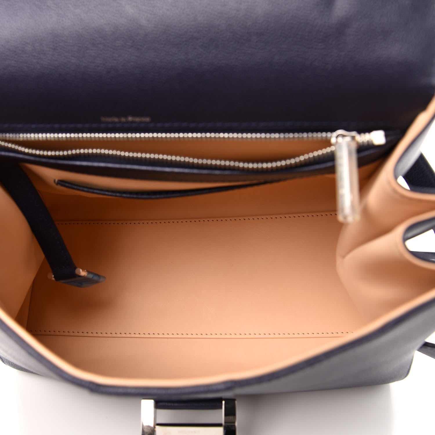 Delvaux Grained Calfskin Brillant MM Satchel Navy 5 of 12