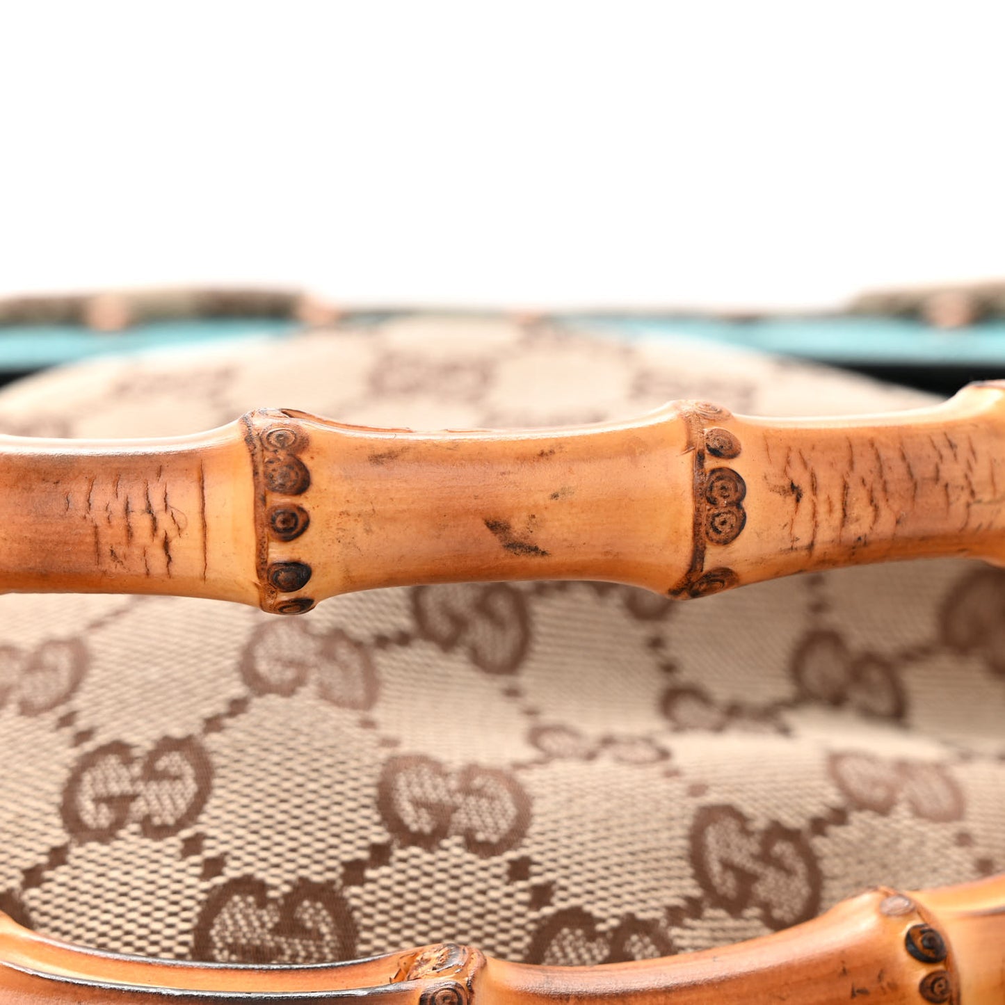 Monogram Bamboo Top Handle Bag Turquoise